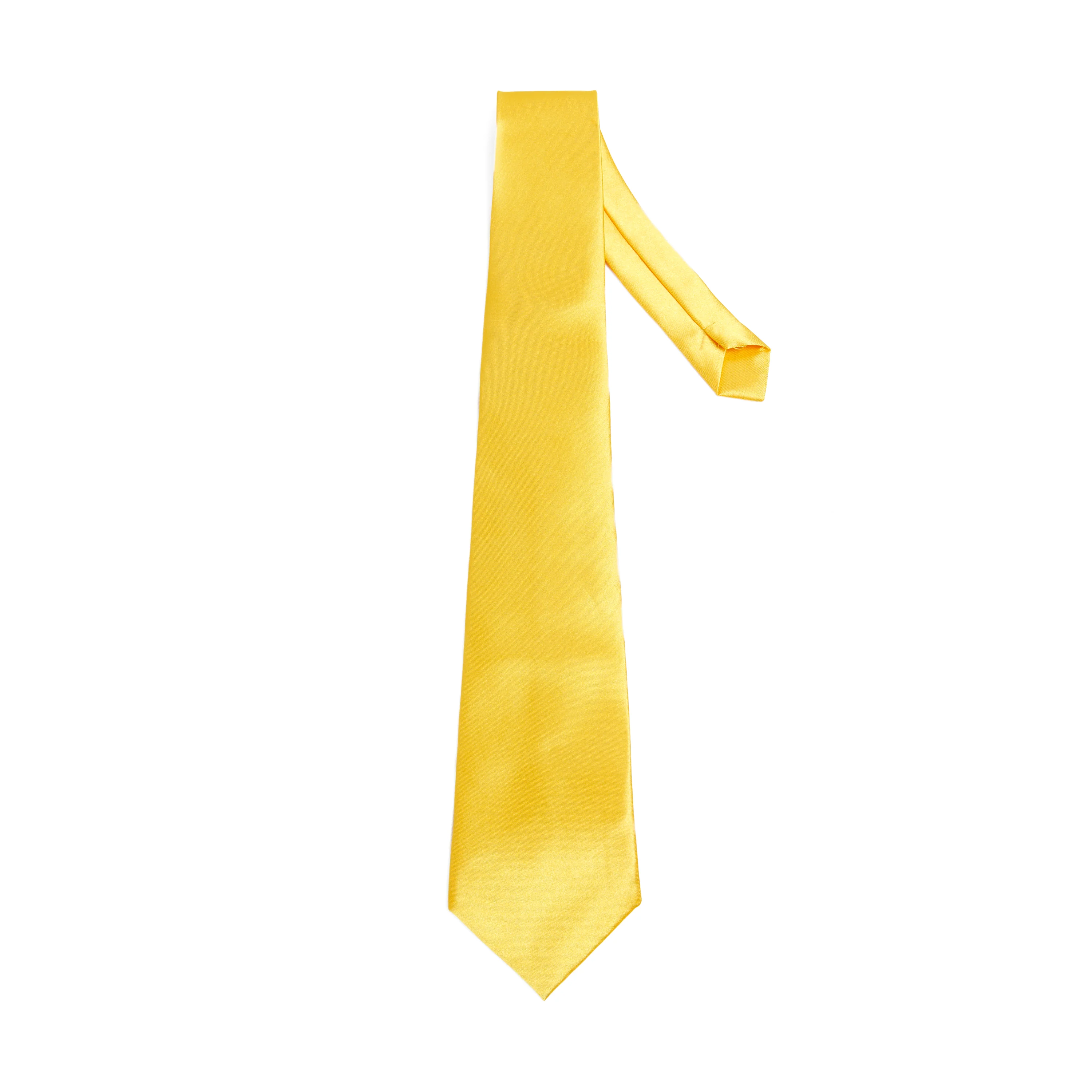 Lupo Bianco Aureo Silk Tie – Golden Yellow - Image 4