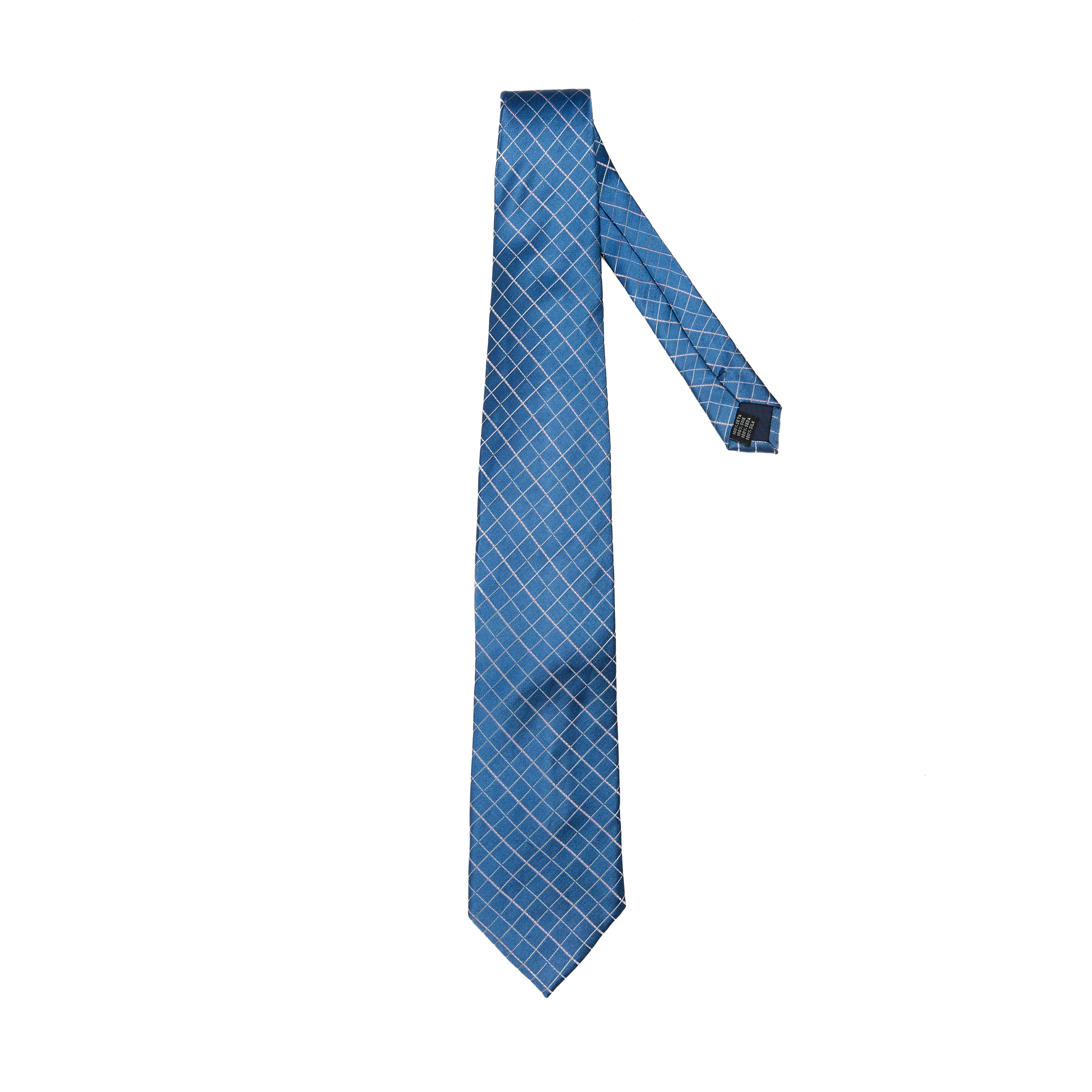 Lupo Bianco Azzurro Diamond Weave Tie - Image 2