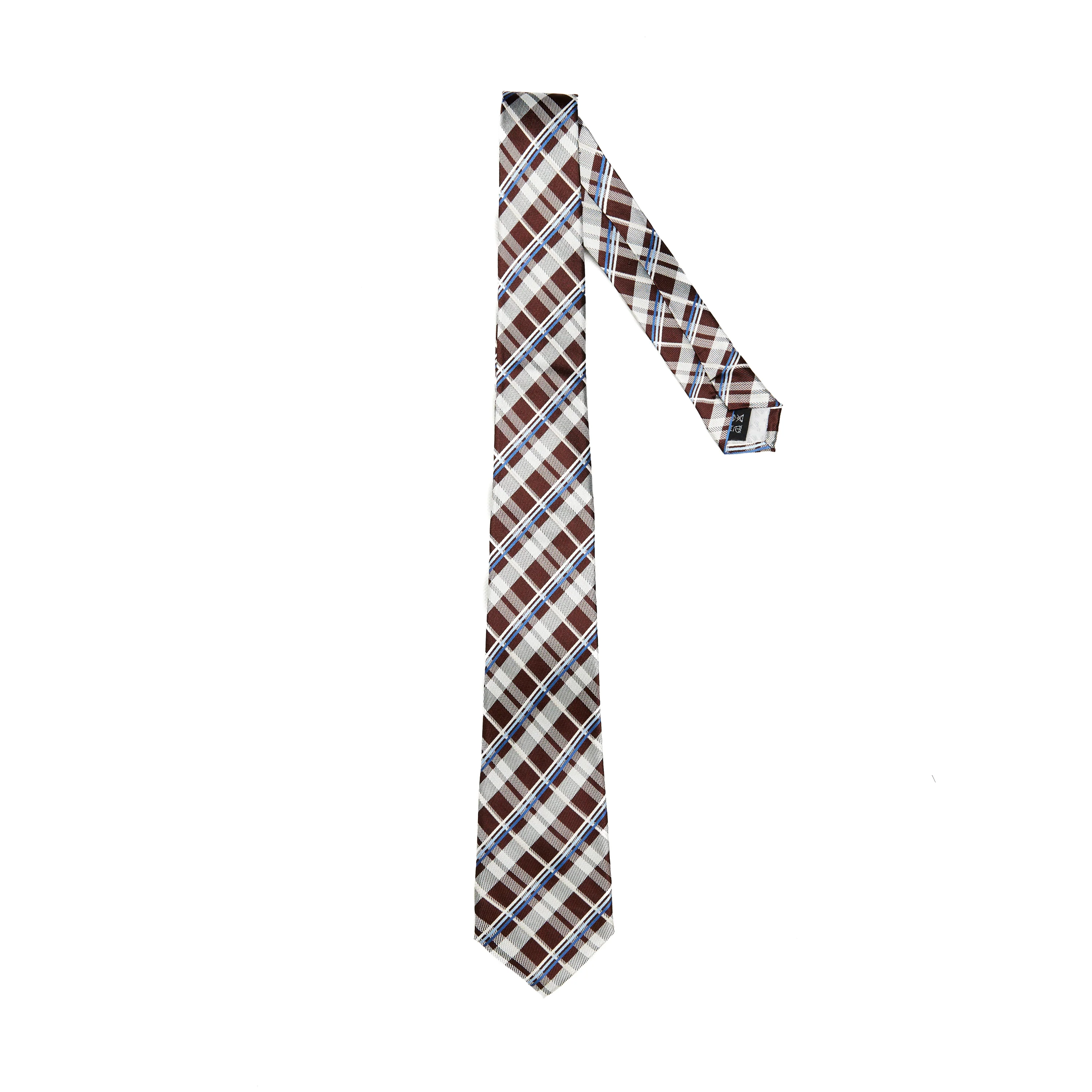 Lupo Bianco Blu Rame Check Tie - Image 2