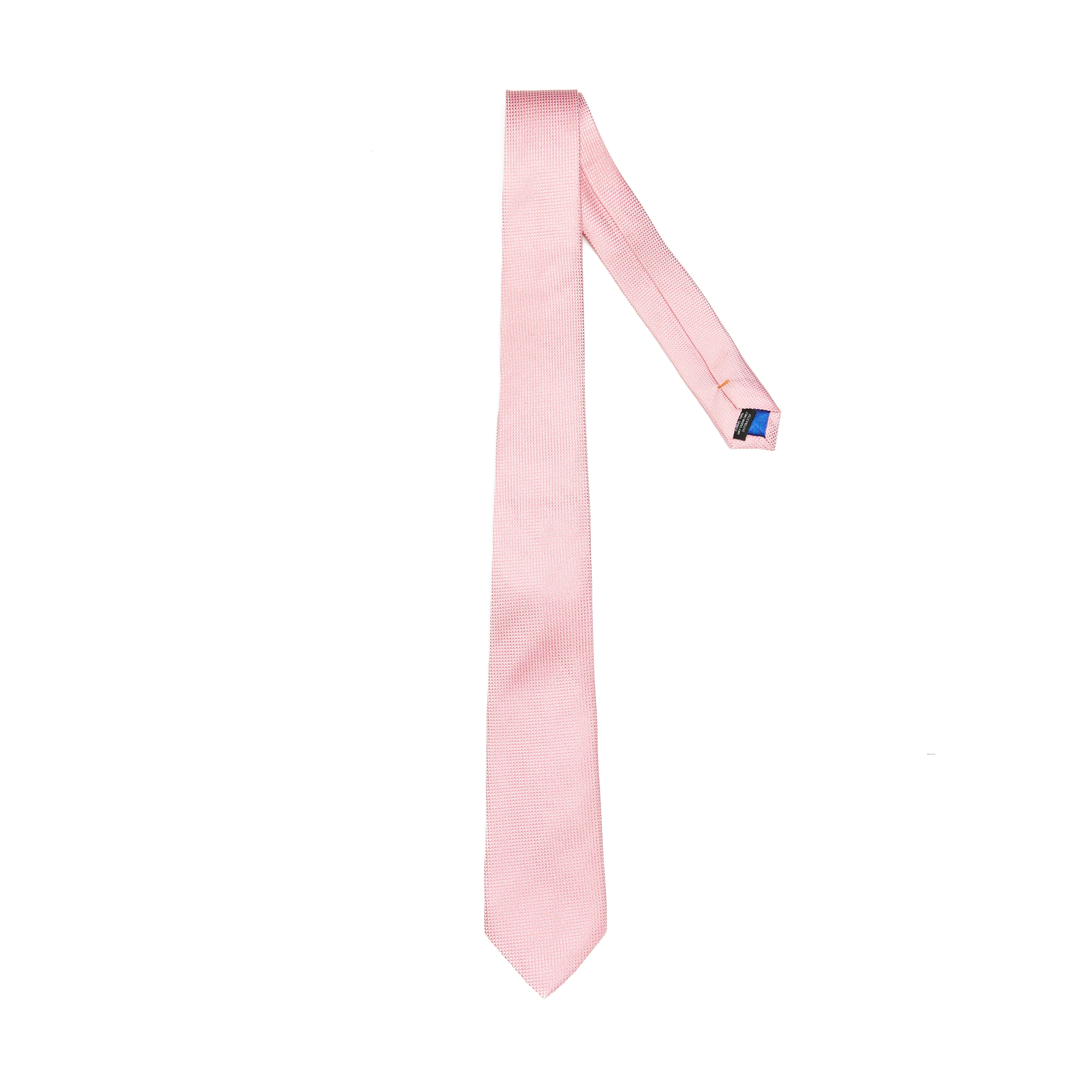 Lupo Bianco Blush Pink Satin Silk Tie - Image 2