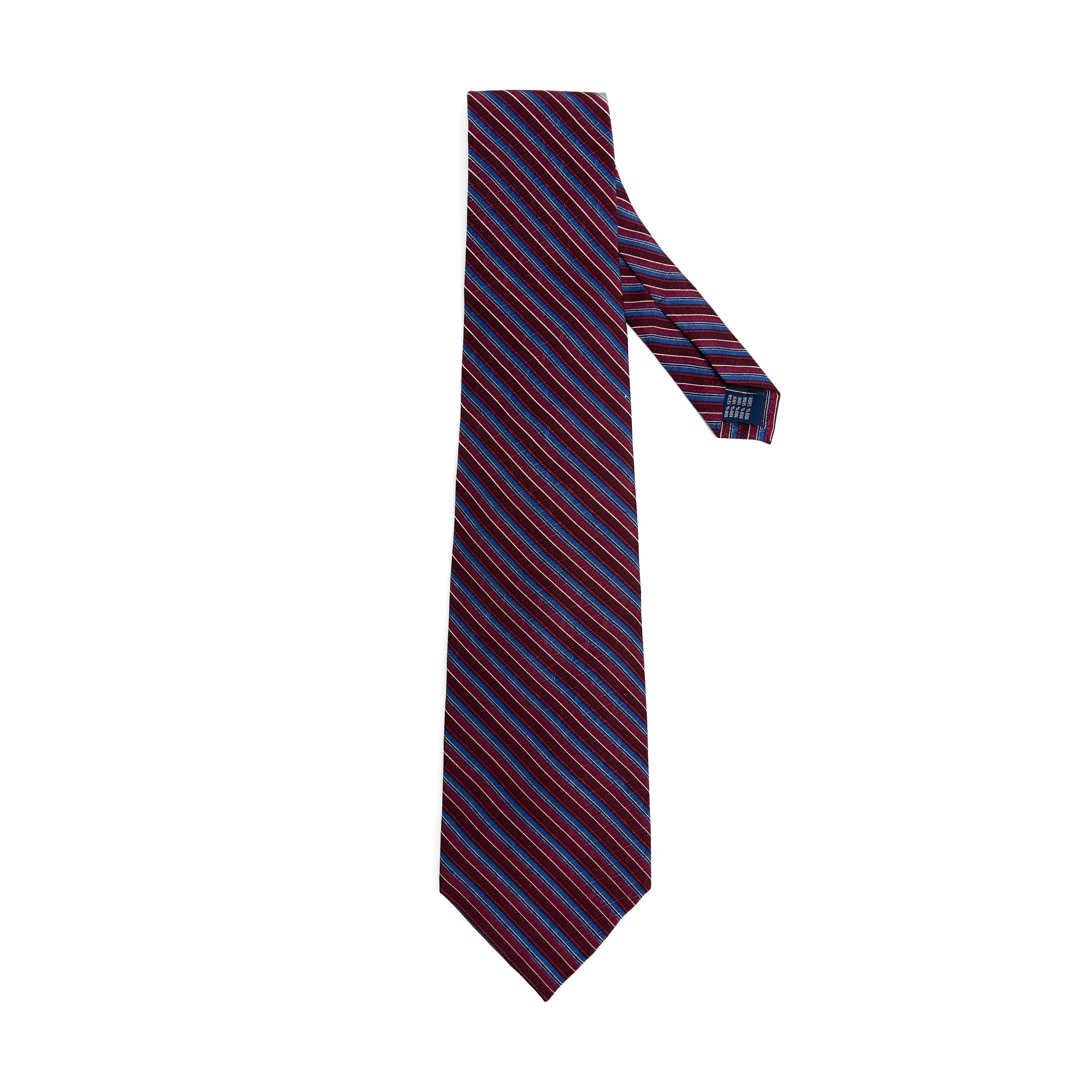 Lupo Bianco Bordeaux Regimental Stripe Tie - Image 2