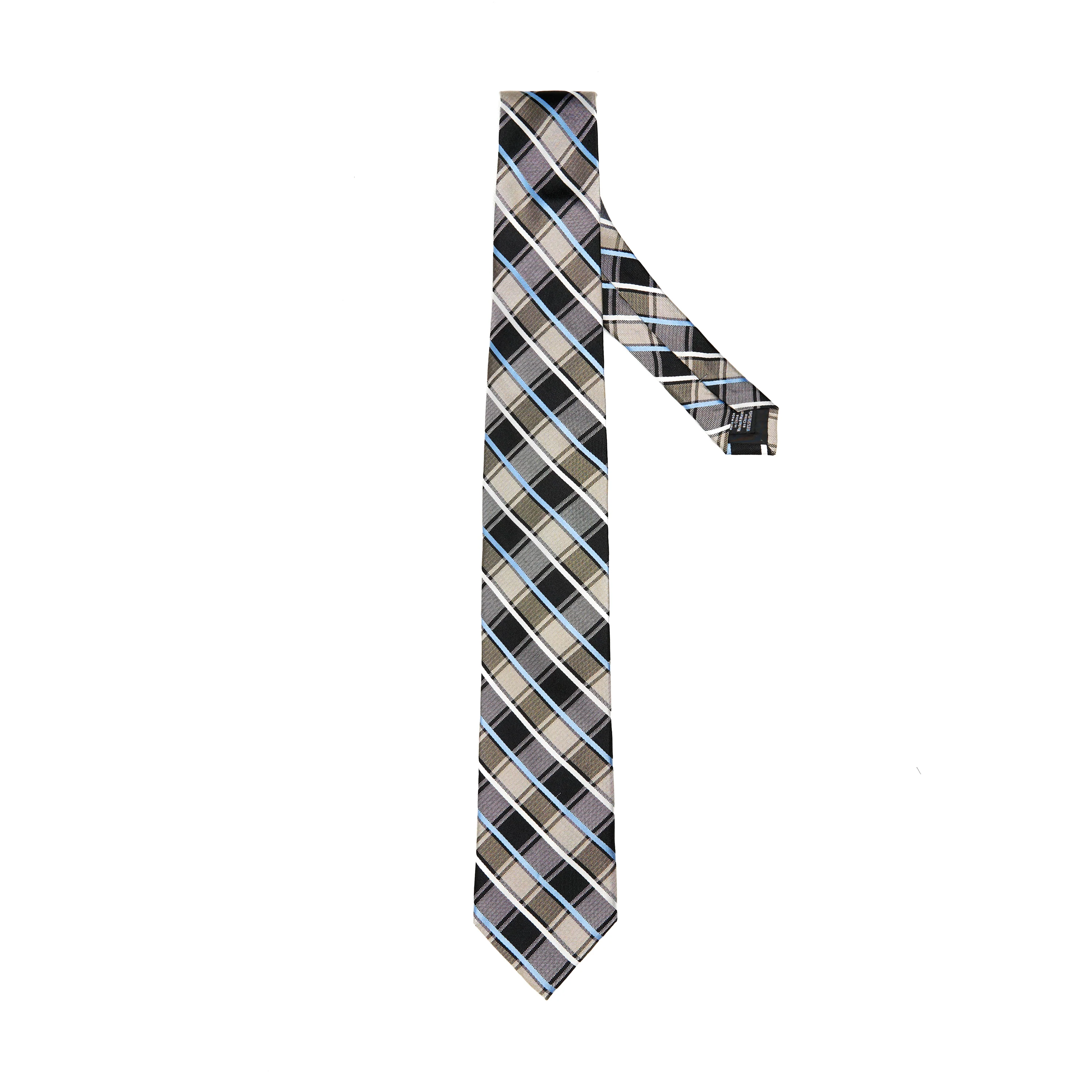 Lupo Bianco Grigio Quadri Tie - Image 2