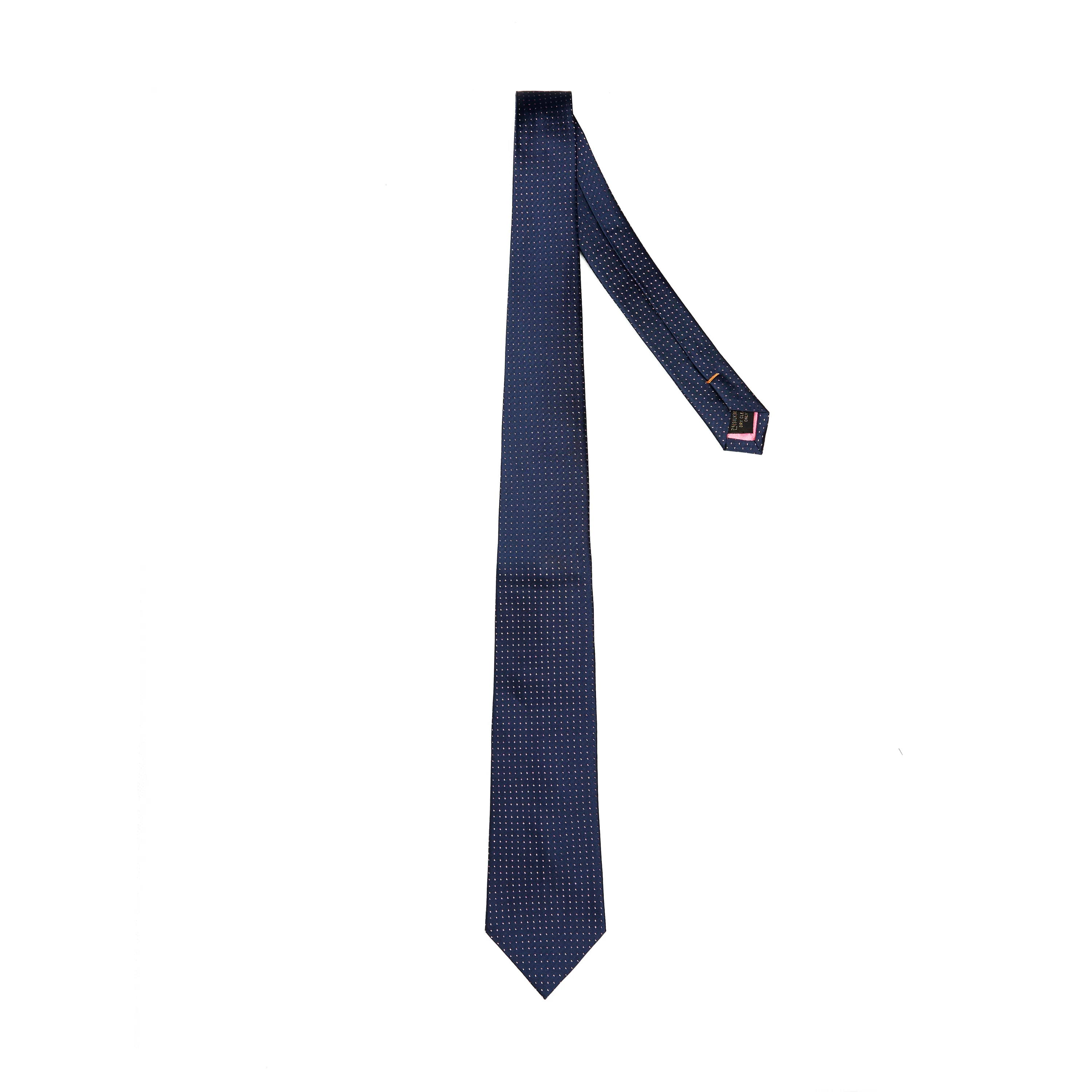 Lupo Bianco Navy Micro Dot Tie - Image 2