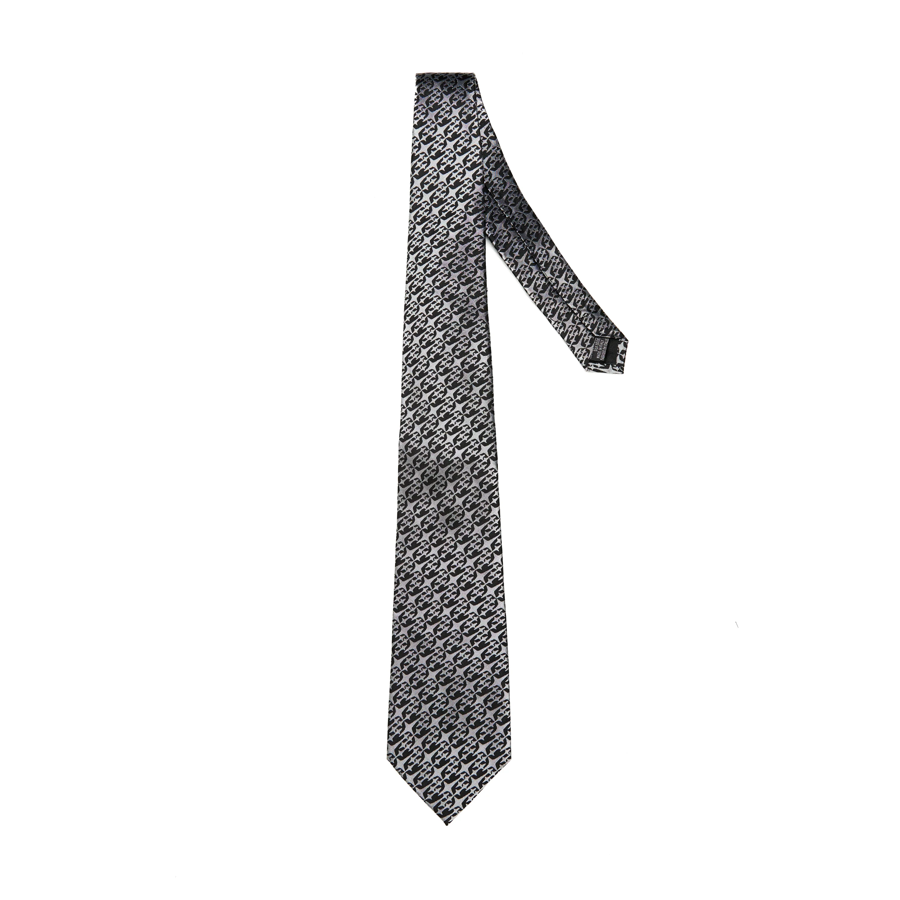Lupo Bianco Nero Monogram Pattern Tie - Image 2