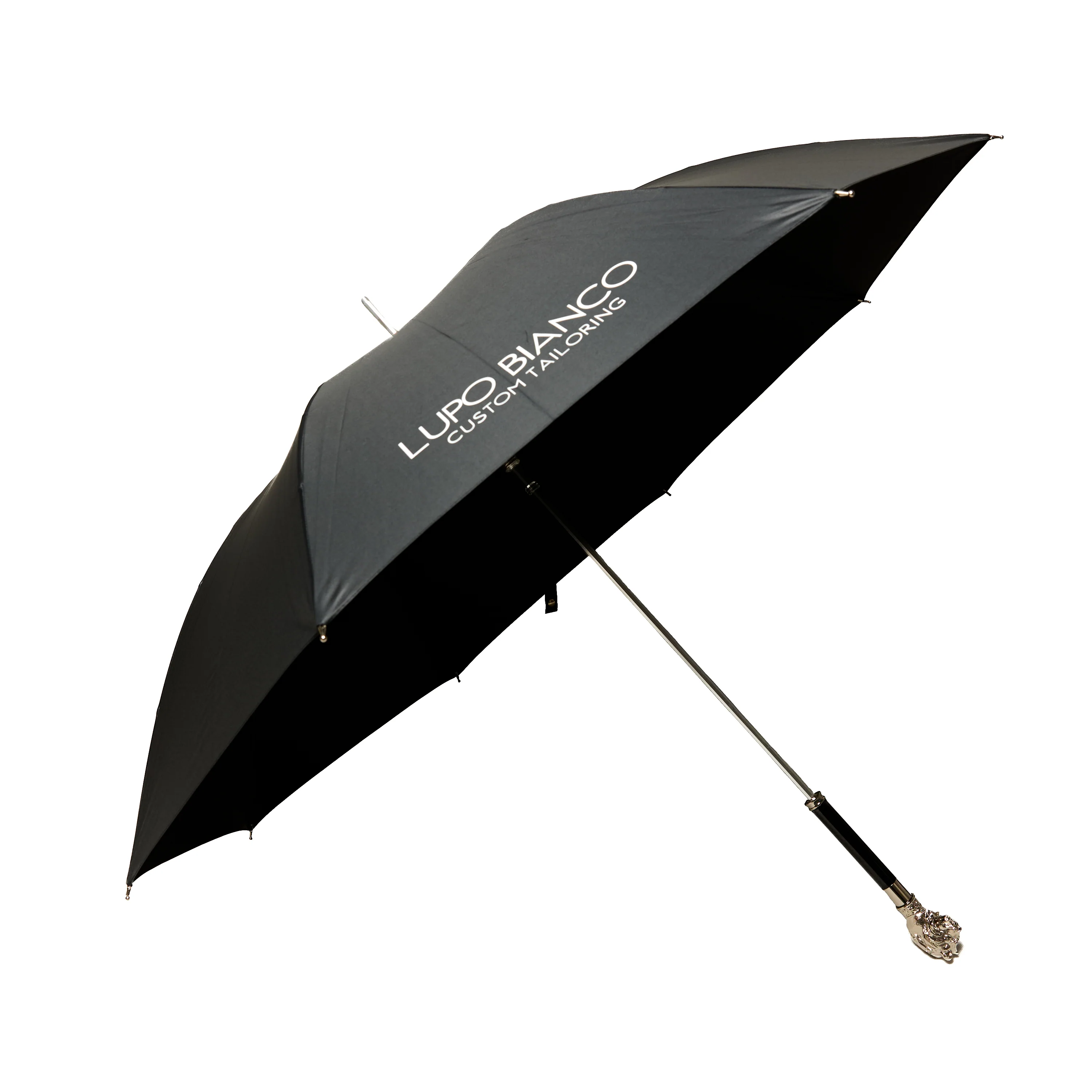Lupo Bianco Silver Handle Signature Umbrella - Image 2