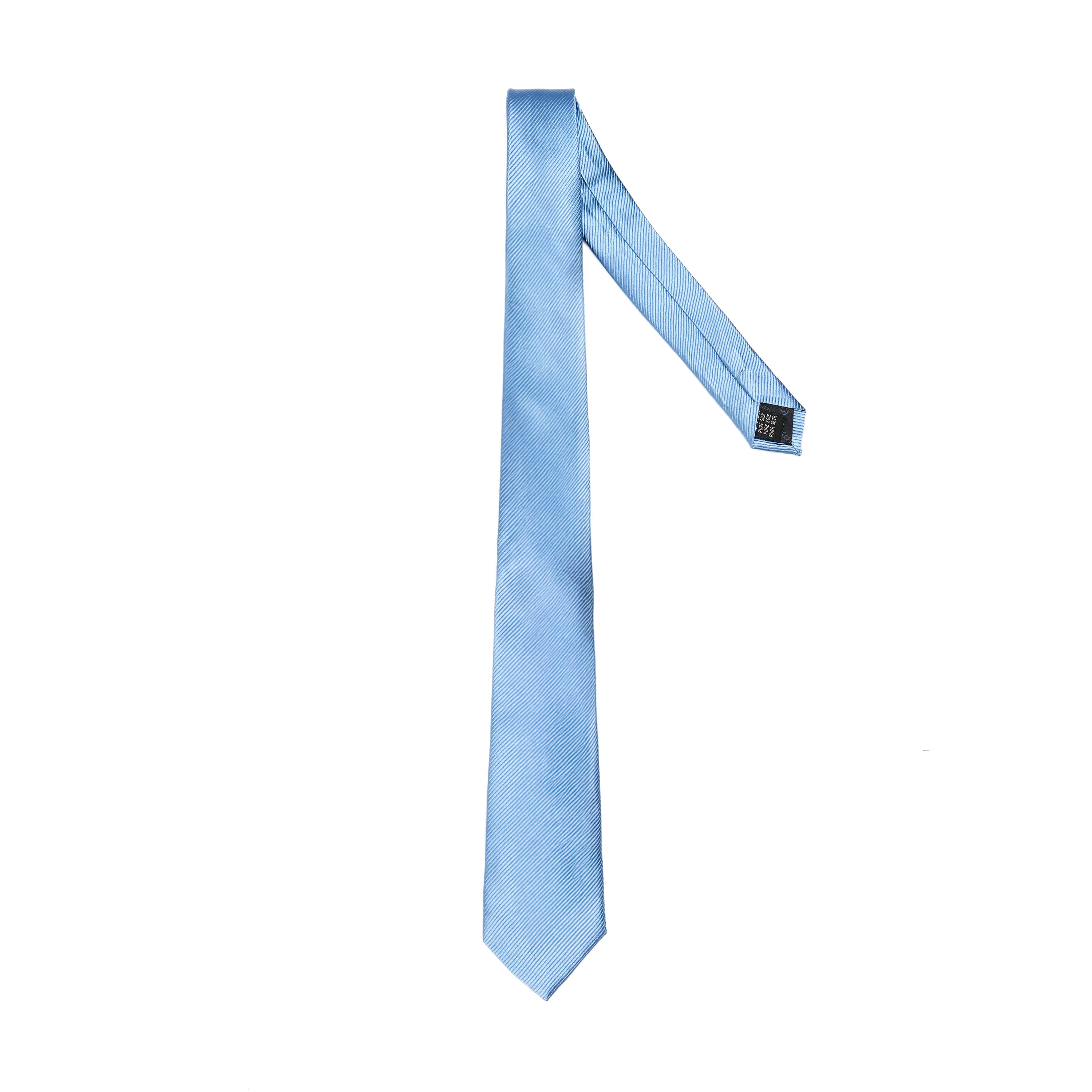 Lupo Bianco Sky Blue Satin Silk Tie - Image 2