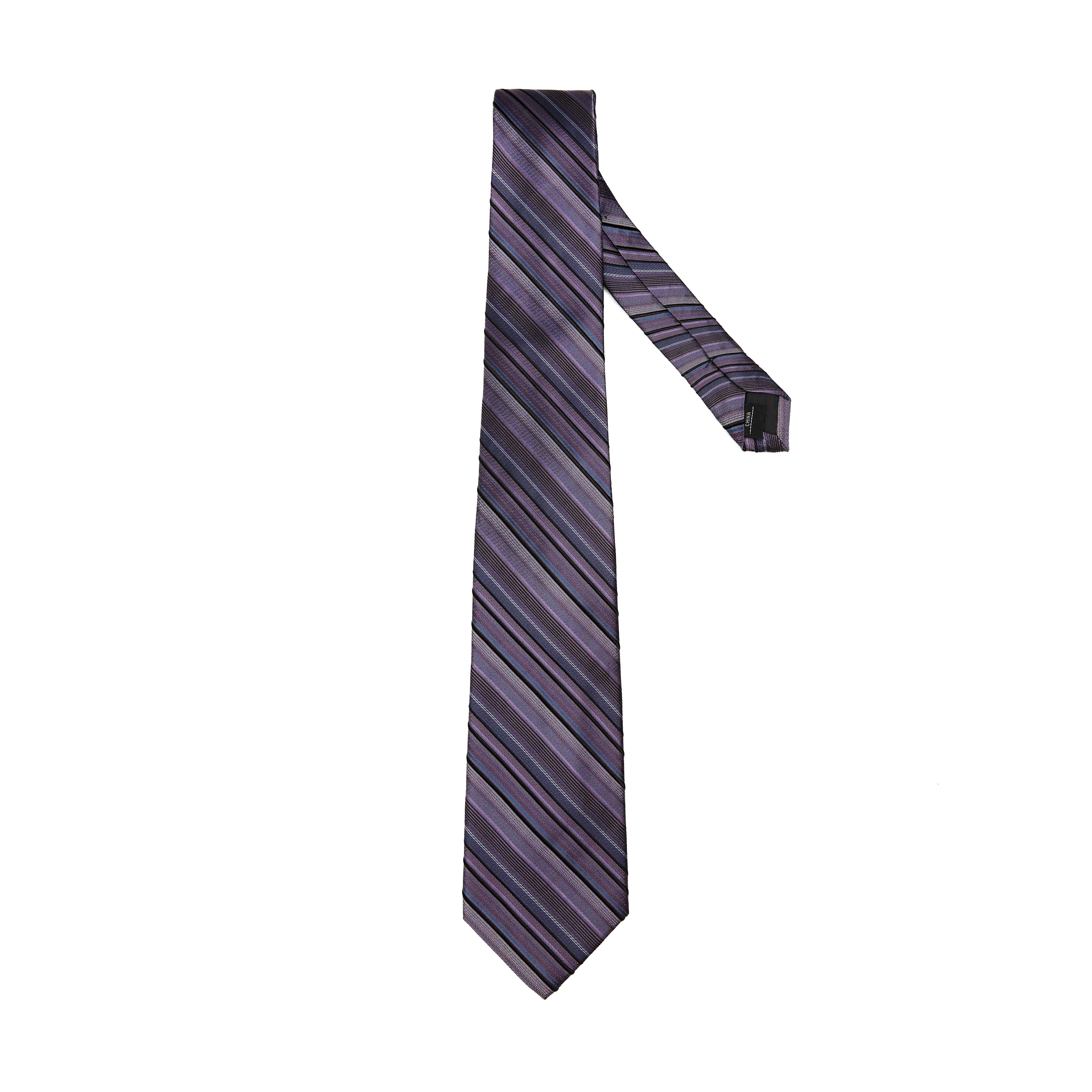 Lupo Bianco Viola Slate Stripe Tie - Image 2